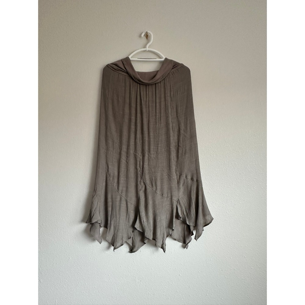 Apt. 9 Womens PXL Taupe Brown Handkerchief Hem Maxi Skirt Textured Petite XL